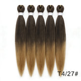 20Inch Synthetic 5PCS  Pre Stretched Braiding Ombre Hair Extension for Black Women Yaki Straight EZ Braid Hair Piece
