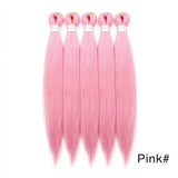 20Inch Synthetic 5PCS  Pre Stretched Braiding Ombre Hair Extension for Black Women Yaki Straight EZ Braid Hair Piece