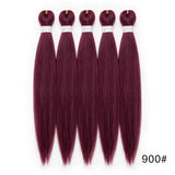 20Inch Synthetic 5PCS  Pre Stretched Braiding Ombre Hair Extension for Black Women Yaki Straight EZ Braid Hair Piece
