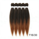 20Inch Synthetic 5PCS  Pre Stretched Braiding Ombre Hair Extension for Black Women Yaki Straight EZ Braid Hair Piece