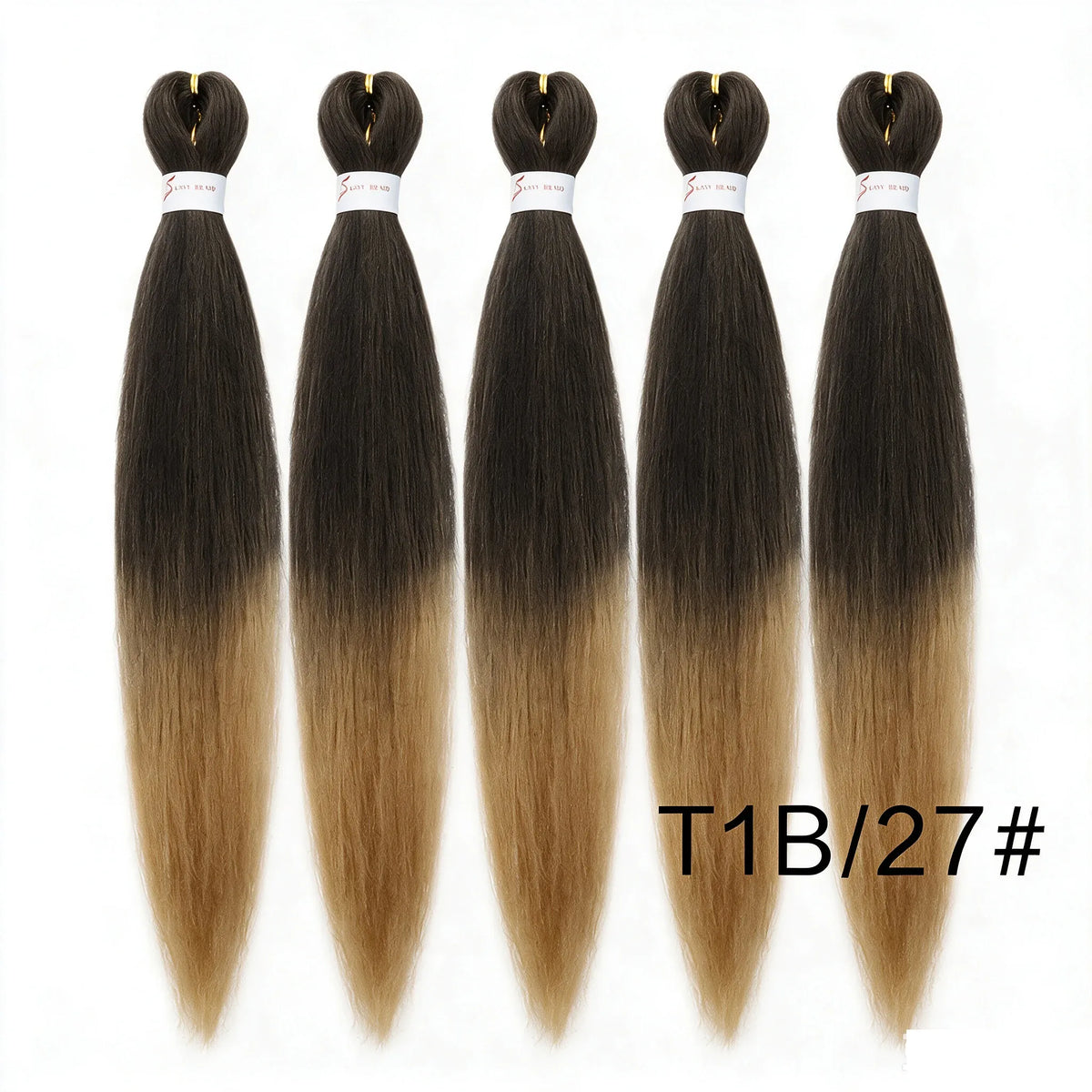 20Inch Synthetic 5PCS  Pre Stretched Braiding Ombre Hair Extension for Black Women Yaki Straight EZ Braid Hair Piece