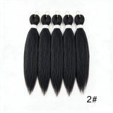 20Inch Synthetic 5PCS  Pre Stretched Braiding Ombre Hair Extension for Black Women Yaki Straight EZ Braid Hair Piece