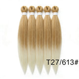 20Inch Synthetic 5PCS  Pre Stretched Braiding Ombre Hair Extension for Black Women Yaki Straight EZ Braid Hair Piece