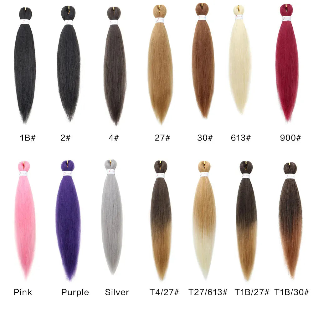 20Inch Synthetic 5PCS  Pre Stretched Braiding Ombre Hair Extension for Black Women Yaki Straight EZ Braid Hair Piece