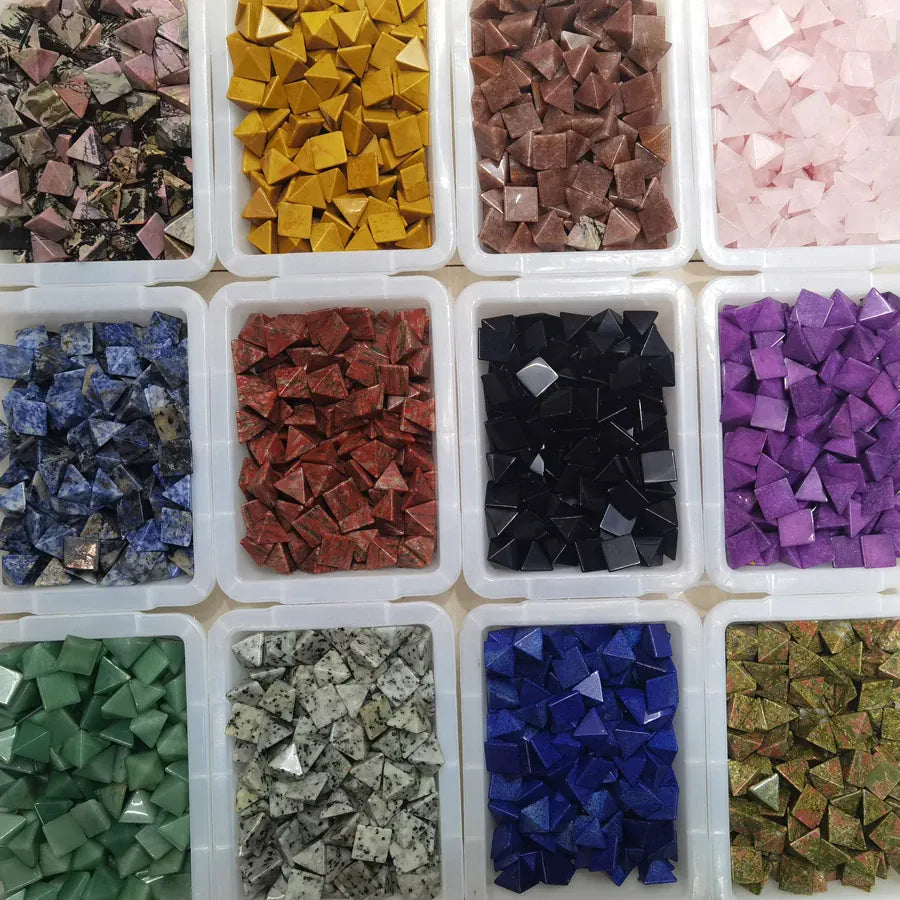 20mm Natural Agate Stone Gems Mineral Crystal Quartz Pyramid Chakra Reiki Energy Healing Point Tower Room Home Decoration Maison