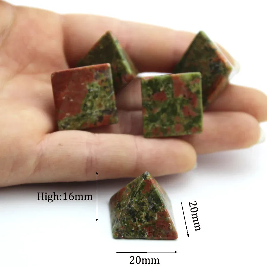 20mm Natural Agate Stone Gems Mineral Crystal Quartz Pyramid Chakra Reiki Energy Healing Point Tower Room Home Decoration Maison
