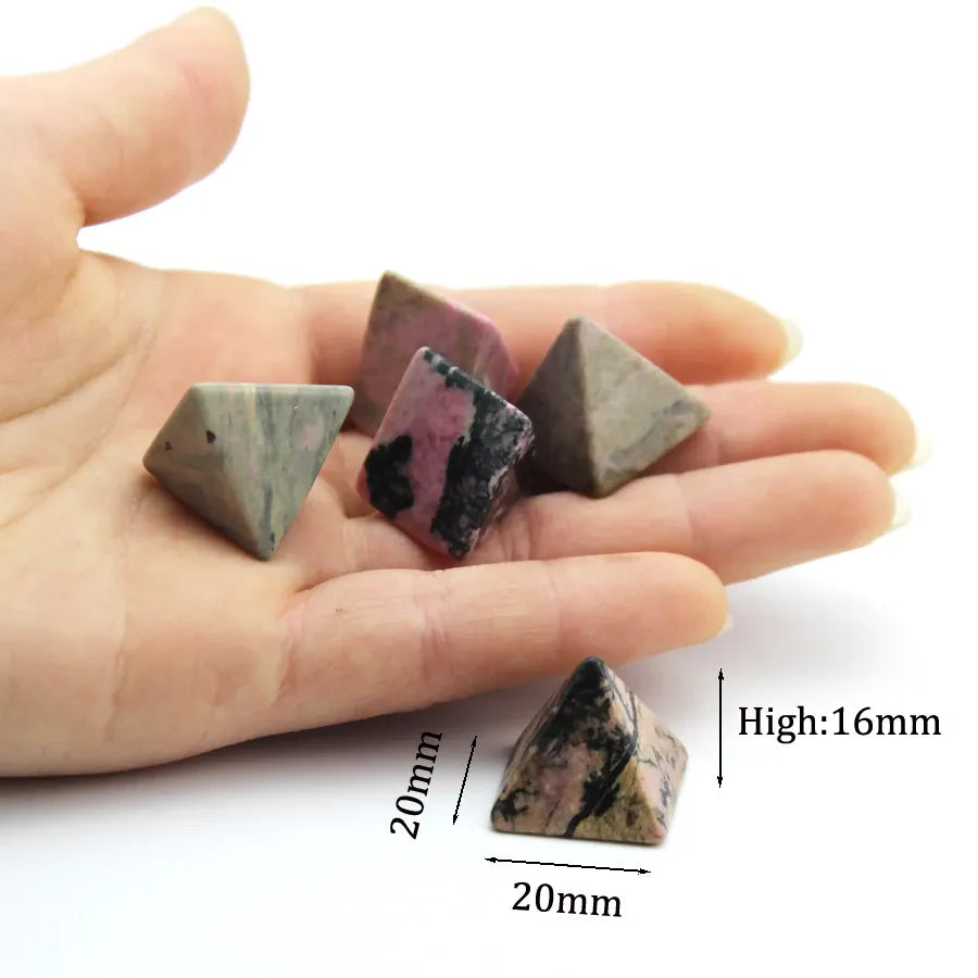 20mm Natural Agate Stone Gems Mineral Crystal Quartz Pyramid Chakra Reiki Energy Healing Point Tower Room Home Decoration Maison