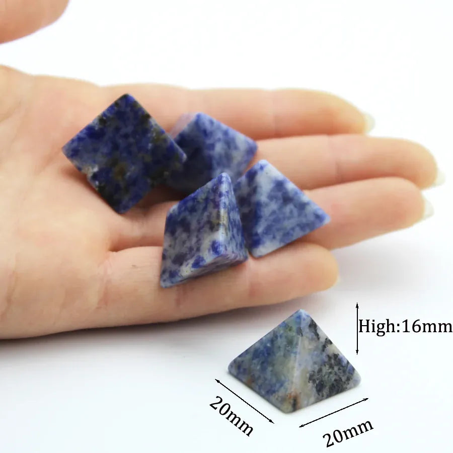 20mm Natural Agate Stone Gems Mineral Crystal Quartz Pyramid Chakra Reiki Energy Healing Point Tower Room Home Decoration Maison