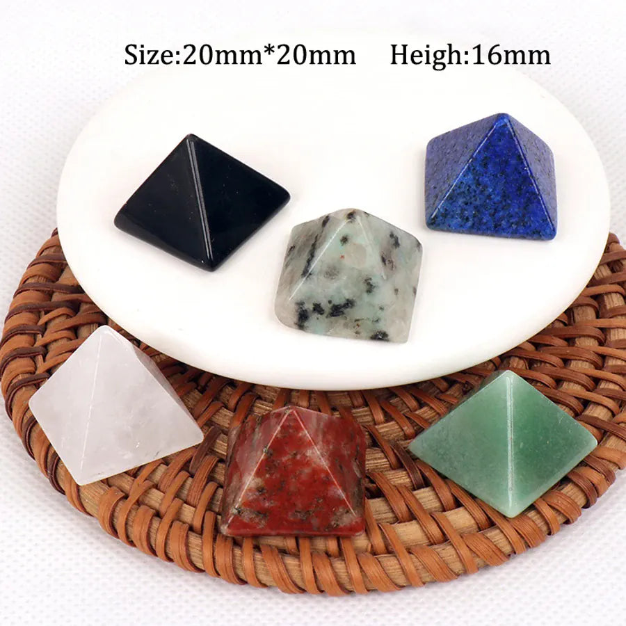 20mm Natural Agate Stone Gems Mineral Crystal Quartz Pyramid Chakra Reiki Energy Healing Point Tower Room Home Decoration Maison