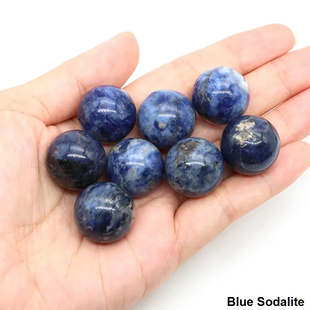 20mm Round Balls Natural Stone Sphere Healing Crystal Amethyst Energy Gems Globe for Jewelry Making DIY Necklace Home Decoration