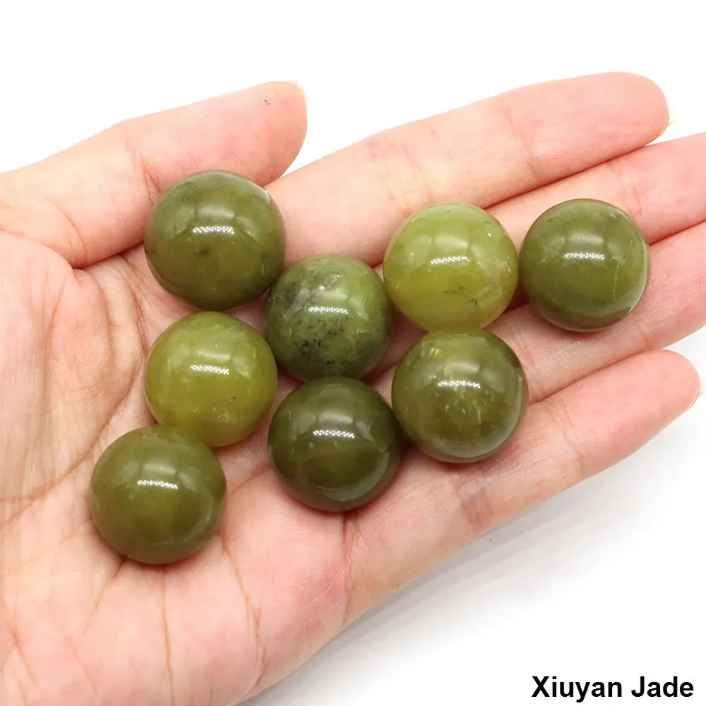 20mm Round Balls Natural Stone Sphere Healing Crystal Amethyst Energy Gems Globe for Jewelry Making DIY Necklace Home Decoration