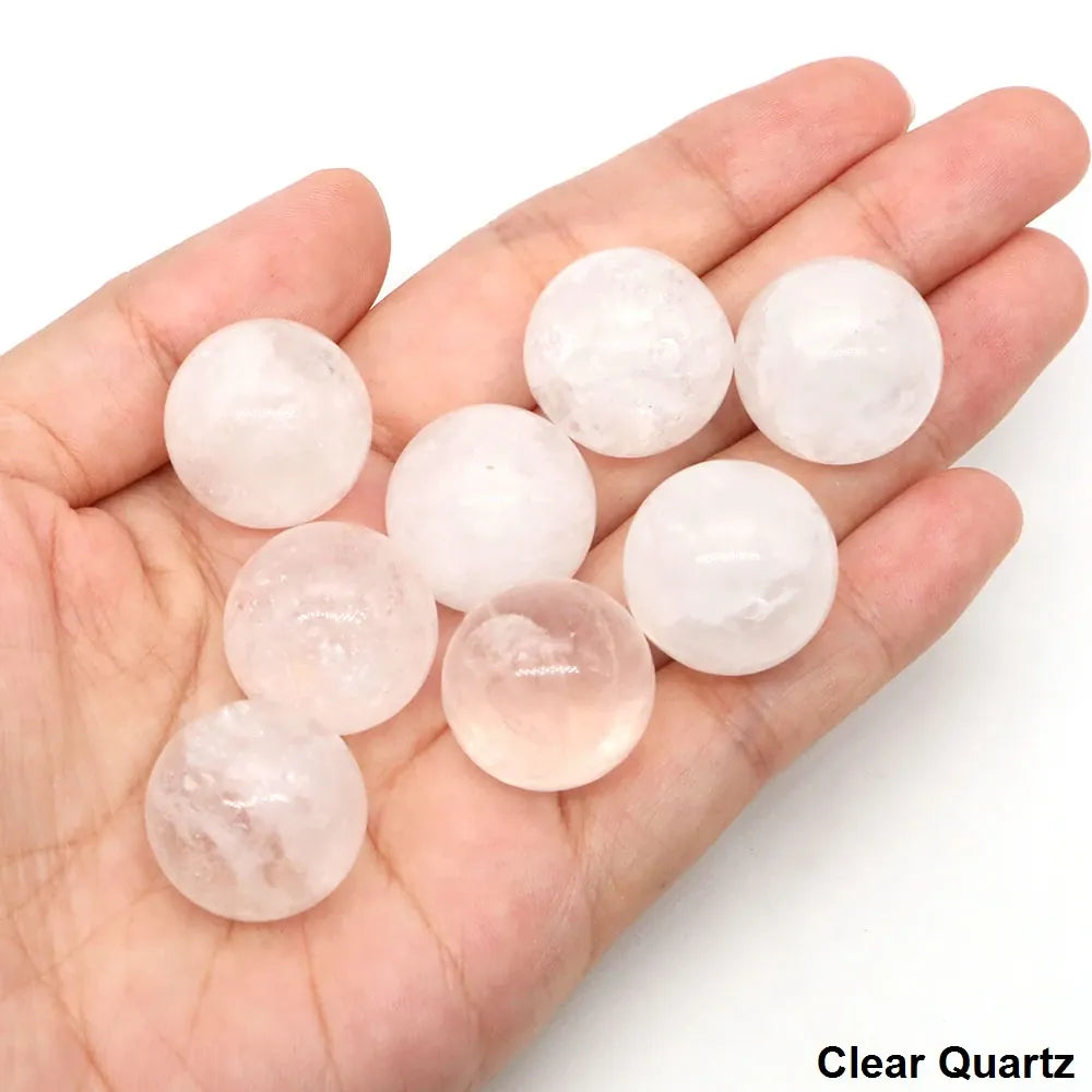 20mm Round Balls Natural Stone Sphere Healing Crystal Amethyst Energy Gems Globe for Jewelry Making DIY Necklace Home Decoration