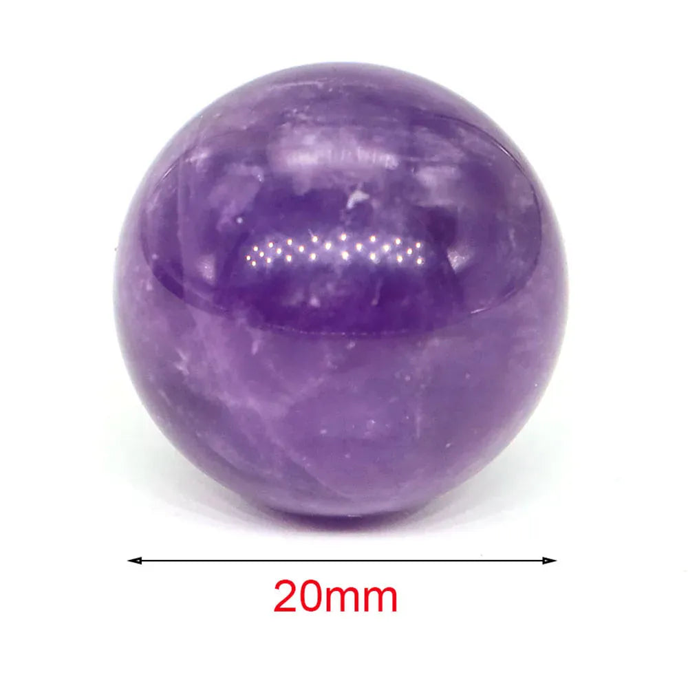 20mm Round Balls Natural Stone Sphere Healing Crystal Amethyst Energy Gems Globe for Jewelry Making DIY Necklace Home Decoration