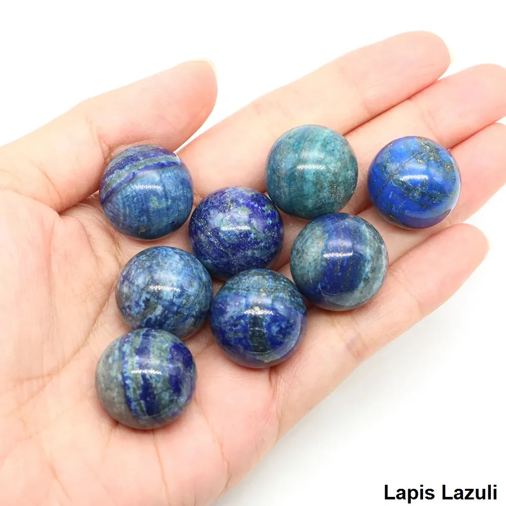 20mm Round Balls Natural Stone Sphere Healing Crystal Amethyst Energy Gems Globe for Jewelry Making DIY Necklace Home Decoration