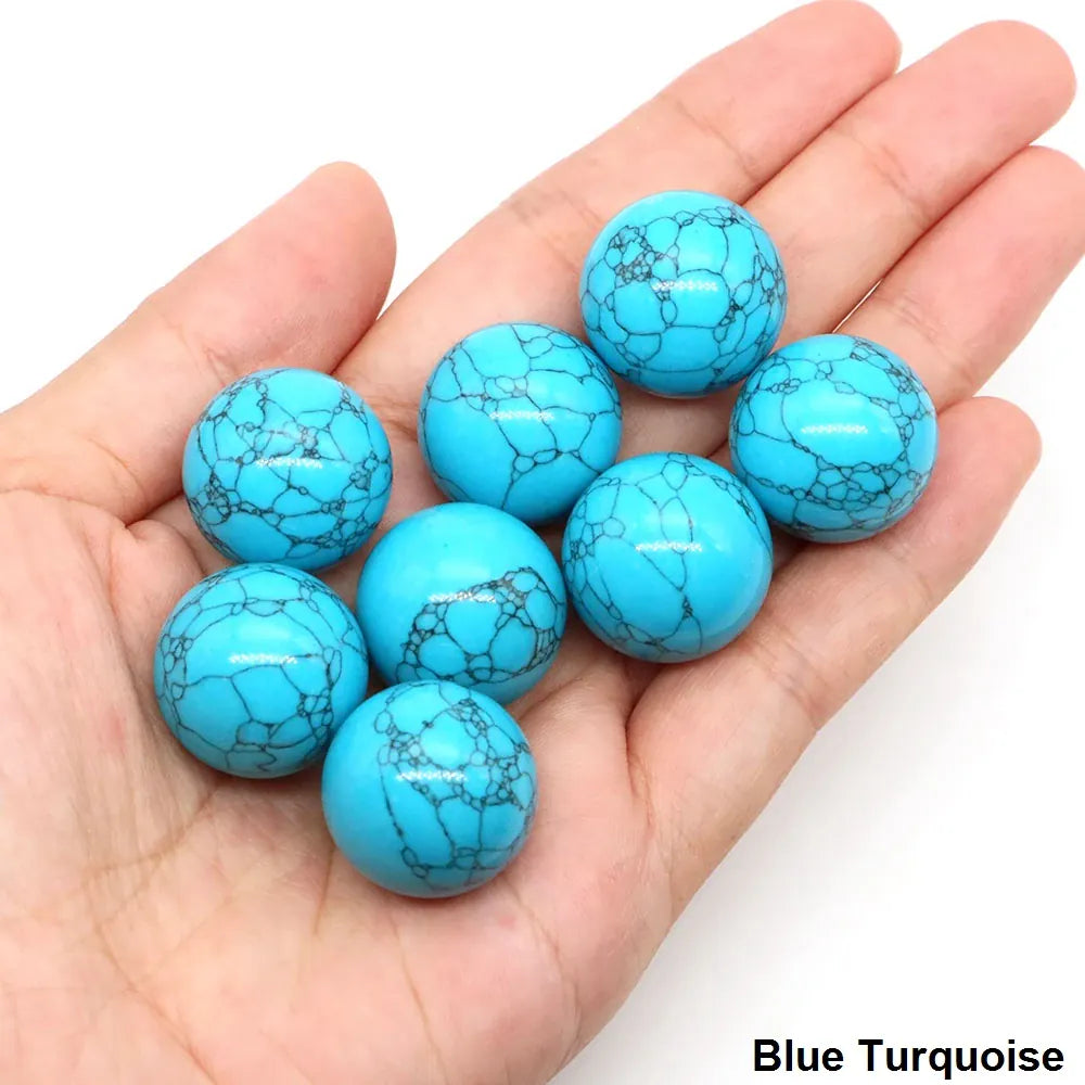 20mm Round Balls Natural Stone Sphere Healing Crystal Amethyst Energy Gems Globe for Jewelry Making DIY Necklace Home Decoration