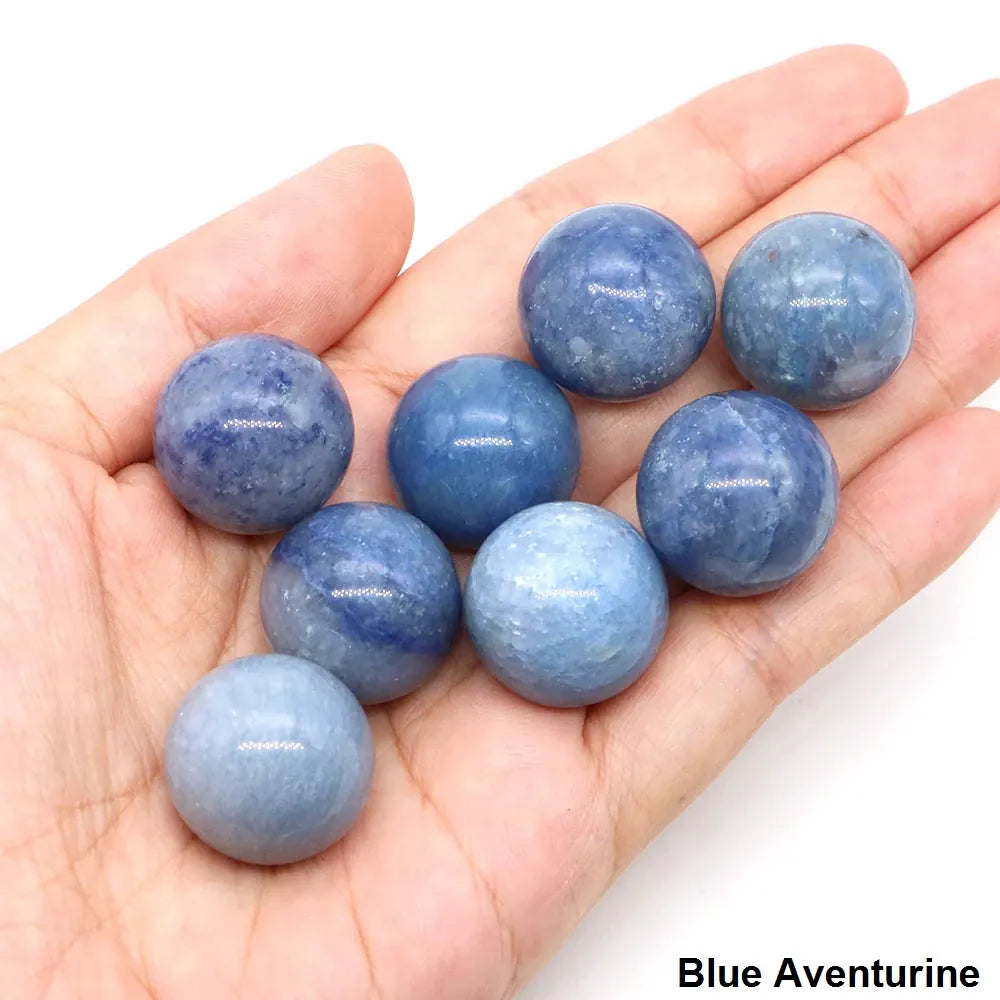 20mm Round Balls Natural Stone Sphere Healing Crystal Amethyst Energy Gems Globe for Jewelry Making DIY Necklace Home Decoration