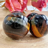 20pcs Blue Yellow Tiger Eye Sphere 15-25mm Natural Quartz Crystal Ball Loose Stone Jewelry Making Home Decor Crafts