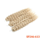 22" 300g Curl Crochet Hair Ombre Grey Orange Blonde Synthetic Water Wave Twist Crochet Hair Afro Curls Braiding Hair Extension