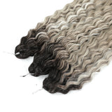 22" 300g Curl Crochet Hair Ombre Grey Orange Blonde Synthetic Water Wave Twist Crochet Hair Afro Curls Braiding Hair Extension