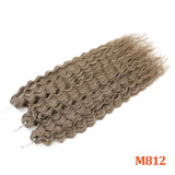 22" 300g Curl Crochet Hair Ombre Grey Orange Blonde Synthetic Water Wave Twist Crochet Hair Afro Curls Braiding Hair Extension