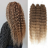 22" 300g Curl Crochet Hair Ombre Grey Orange Blonde Synthetic Water Wave Twist Crochet Hair Afro Curls Braiding Hair Extension