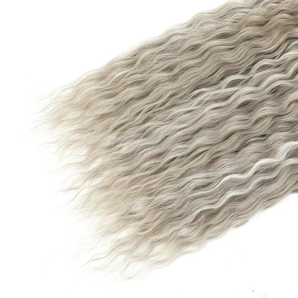 22" 300g Curl Crochet Hair Ombre Grey Orange Blonde Synthetic Water Wave Twist Crochet Hair Afro Curls Braiding Hair Extension
