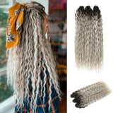 22" 300g Curl Crochet Hair Ombre Grey Orange Blonde Synthetic Water Wave Twist Crochet Hair Afro Curls Braiding Hair Extension