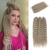 22" 300g Curl Crochet Hair Ombre Grey Orange Blonde Synthetic Water Wave Twist Crochet Hair Afro Curls Braiding Hair Extension