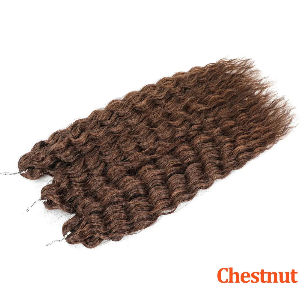 22" 300g Curl Crochet Hair Ombre Grey Orange Blonde Synthetic Water Wave Twist Crochet Hair Afro Curls Braiding Hair Extension