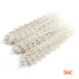 22" 300g Curl Crochet Hair Ombre Grey Orange Blonde Synthetic Water Wave Twist Crochet Hair Afro Curls Braiding Hair Extension