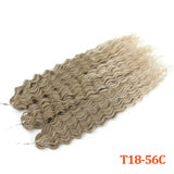 22" 300g Curl Crochet Hair Ombre Grey Orange Blonde Synthetic Water Wave Twist Crochet Hair Afro Curls Braiding Hair Extension