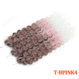 22" 300g Curl Crochet Hair Ombre Grey Orange Blonde Synthetic Water Wave Twist Crochet Hair Afro Curls Braiding Hair Extension