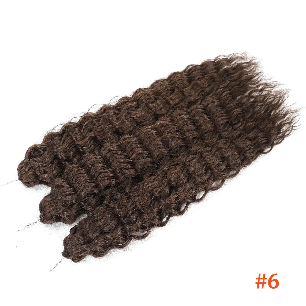 22" 300g Curl Crochet Hair Ombre Grey Orange Blonde Synthetic Water Wave Twist Crochet Hair Afro Curls Braiding Hair Extension