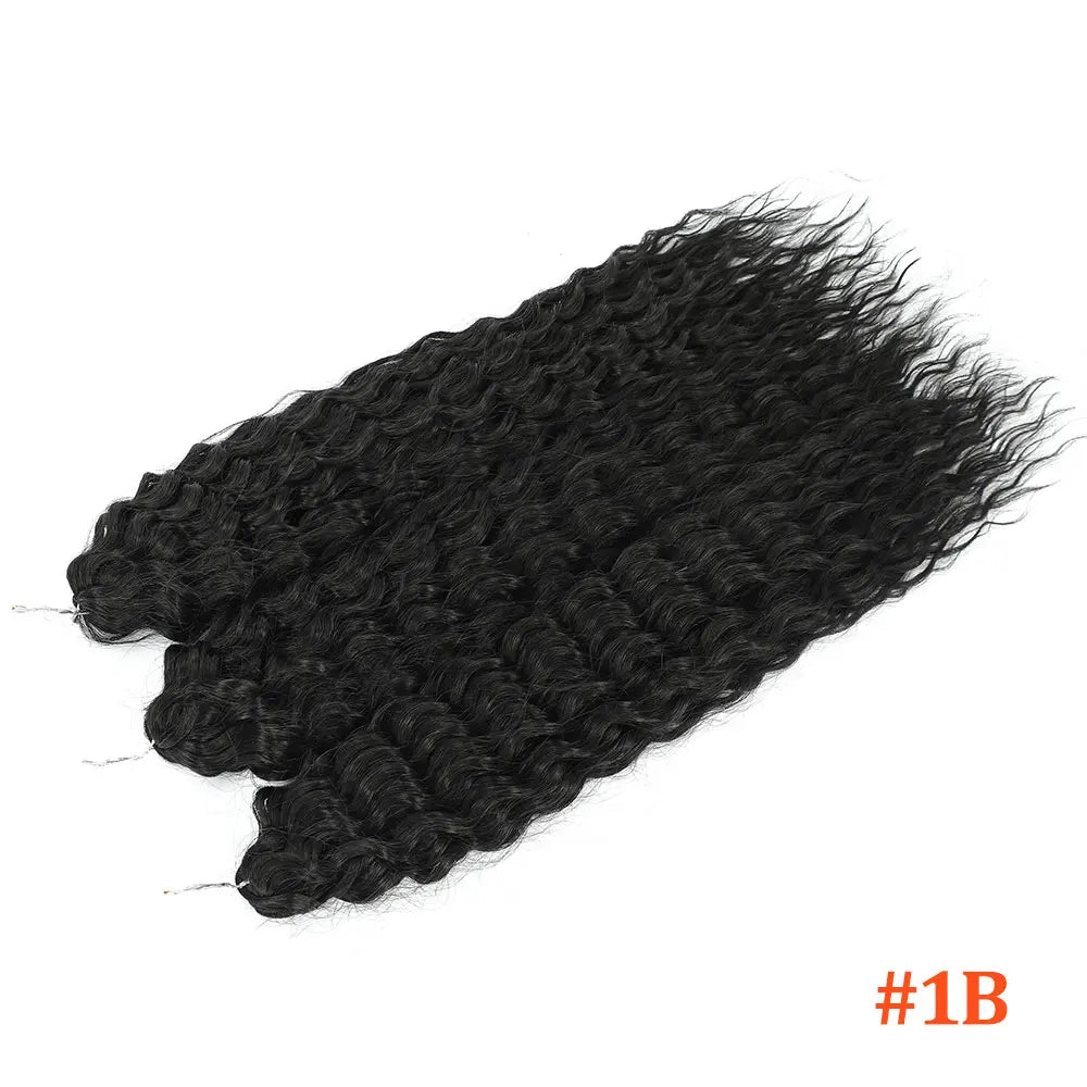 22" 300g Curl Crochet Hair Ombre Grey Orange Blonde Synthetic Water Wave Twist Crochet Hair Afro Curls Braiding Hair Extension