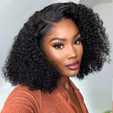HSF Marketplace 220% curly deep wave lace front bob wig, 14–16 inch human hair with HD lace parting