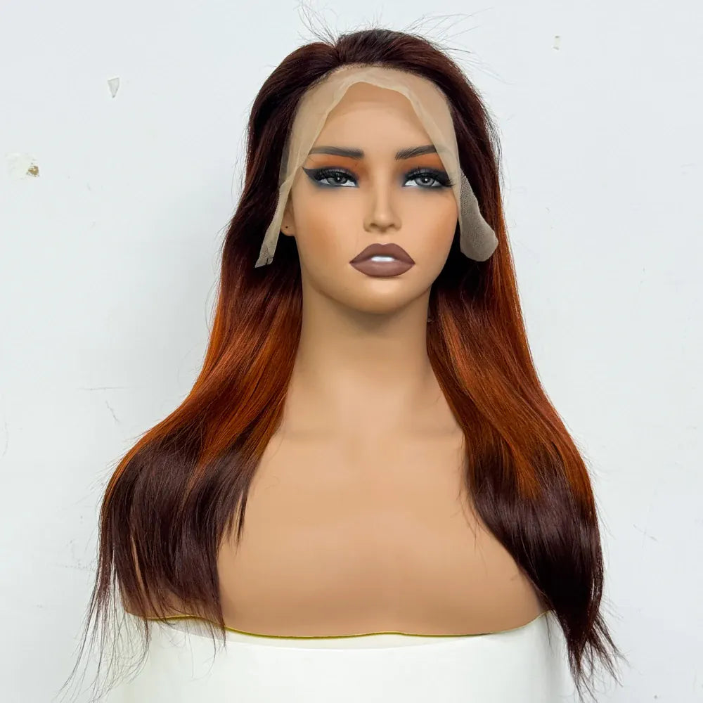 230% Density Colorful 13x4 Lace Front Wig For Black Women Brazilian Straight 13x4 Transparent Lace Frontal Wig Human Hair