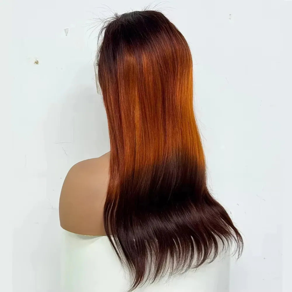 230% Density Colorful 13x4 Lace Front Wig For Black Women Brazilian Straight 13x4 Transparent Lace Frontal Wig Human Hair