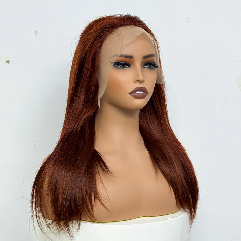 230% Density Colorful 13x4 Lace Front Wig For Black Women Brazilian Straight 13x4 Transparent Lace Frontal Wig Human Hair