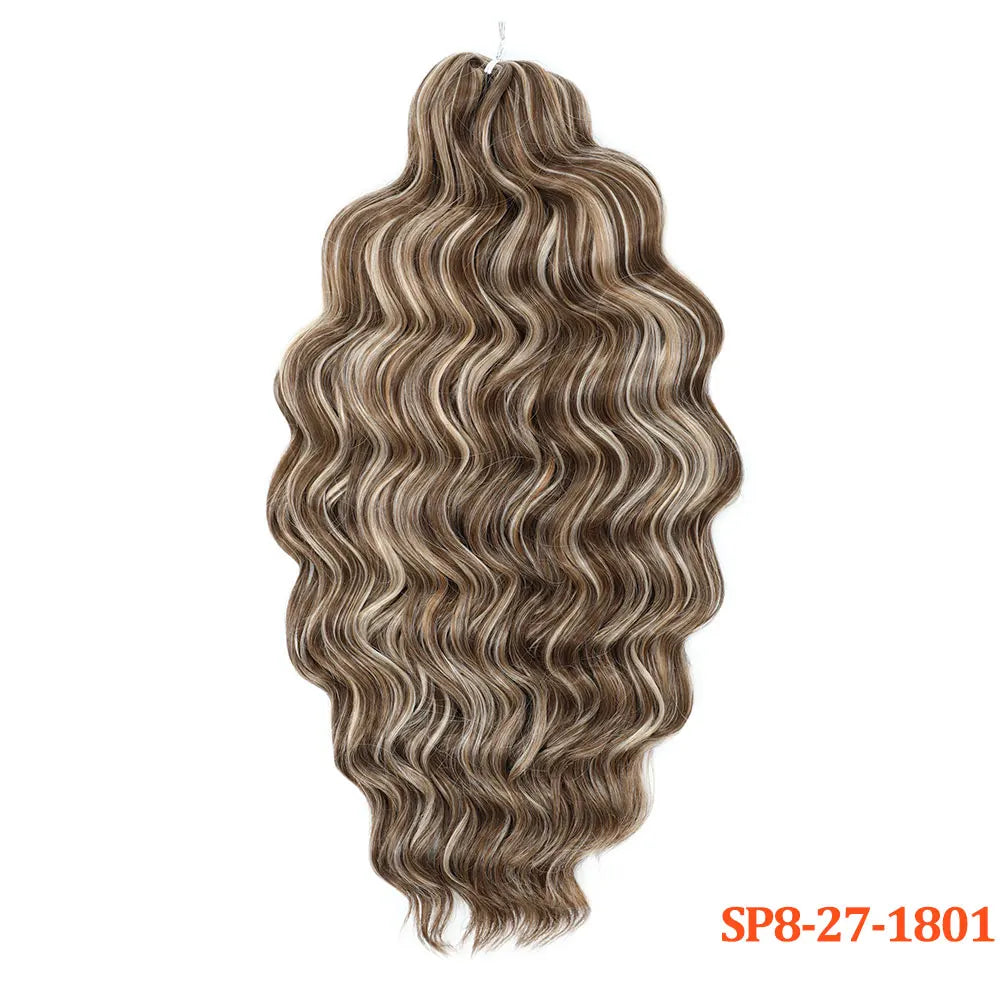 24 Inch Anna Hair Synthetic Loose Deep Wave Braiding Hair Extensions Rainbow Color Ombre Blonde Curl Twist Crochet Hair 300G