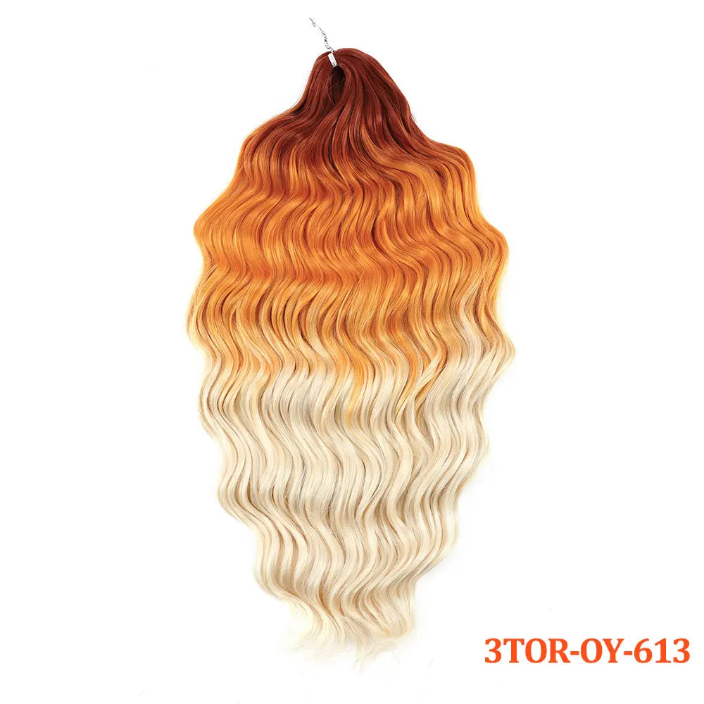 24 Inch Anna Hair Synthetic Loose Deep Wave Braiding Hair Extensions Rainbow Color Ombre Blonde Curl Twist Crochet Hair 300G