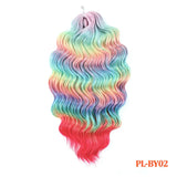 24 Inch Anna Hair Synthetic Loose Deep Wave Braiding Hair Extensions Rainbow Color Ombre Blonde Curl Twist Crochet Hair 300G