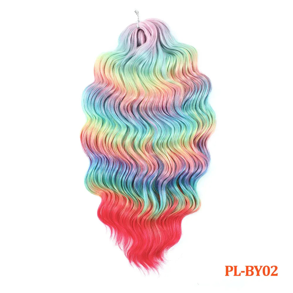 24 Inch Anna Hair Synthetic Loose Deep Wave Braiding Hair Extensions Rainbow Color Ombre Blonde Curl Twist Crochet Hair 300G