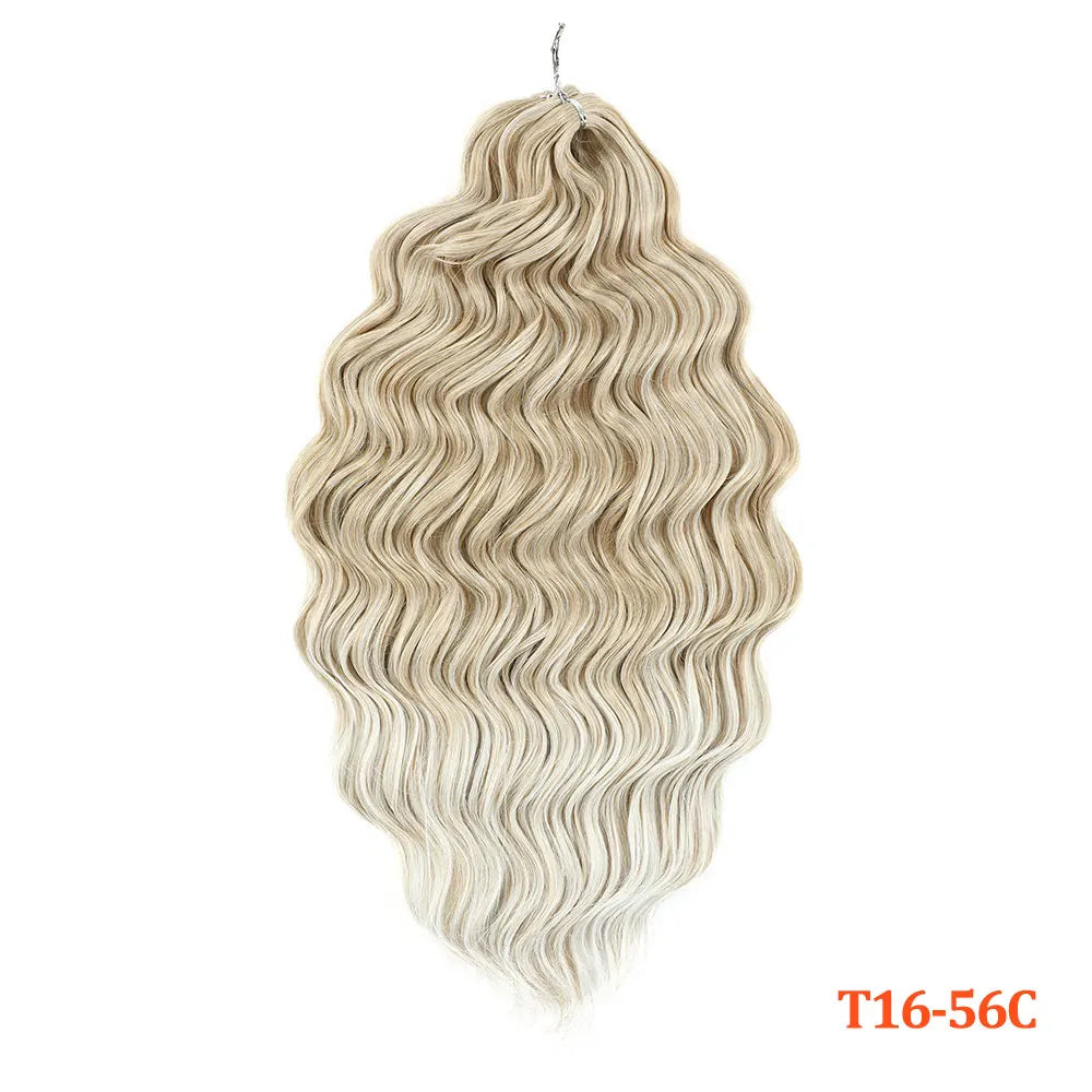 24 Inch Anna Hair Synthetic Loose Deep Wave Braiding Hair Extensions Rainbow Color Ombre Blonde Curl Twist Crochet Hair 300G