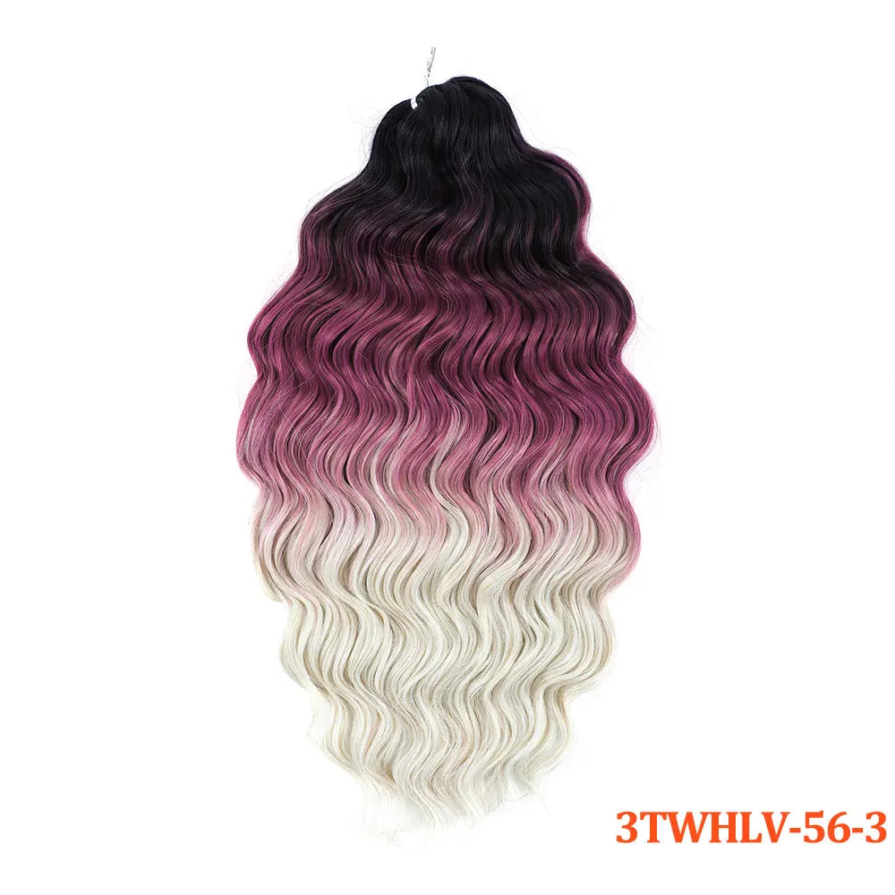 24 Inch Anna Hair Synthetic Loose Deep Wave Braiding Hair Extensions Rainbow Color Ombre Blonde Curl Twist Crochet Hair 300G