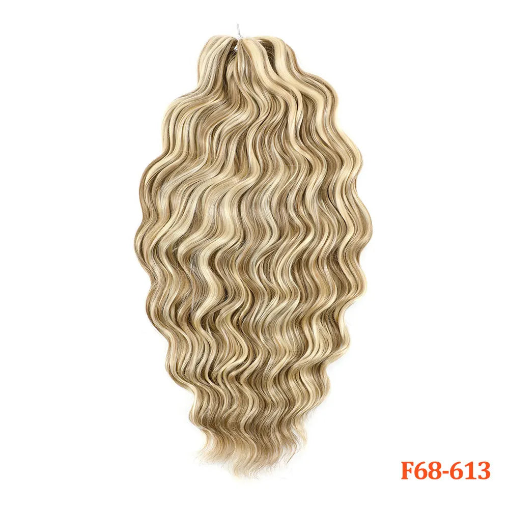 24 Inch Anna Hair Synthetic Loose Deep Wave Braiding Hair Extensions Rainbow Color Ombre Blonde Curl Twist Crochet Hair 300G