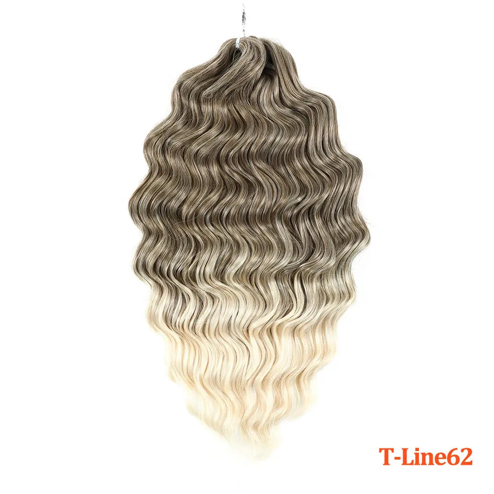 24 Inch Anna Hair Synthetic Loose Deep Wave Braiding Hair Extensions Rainbow Color Ombre Blonde Curl Twist Crochet Hair 300G