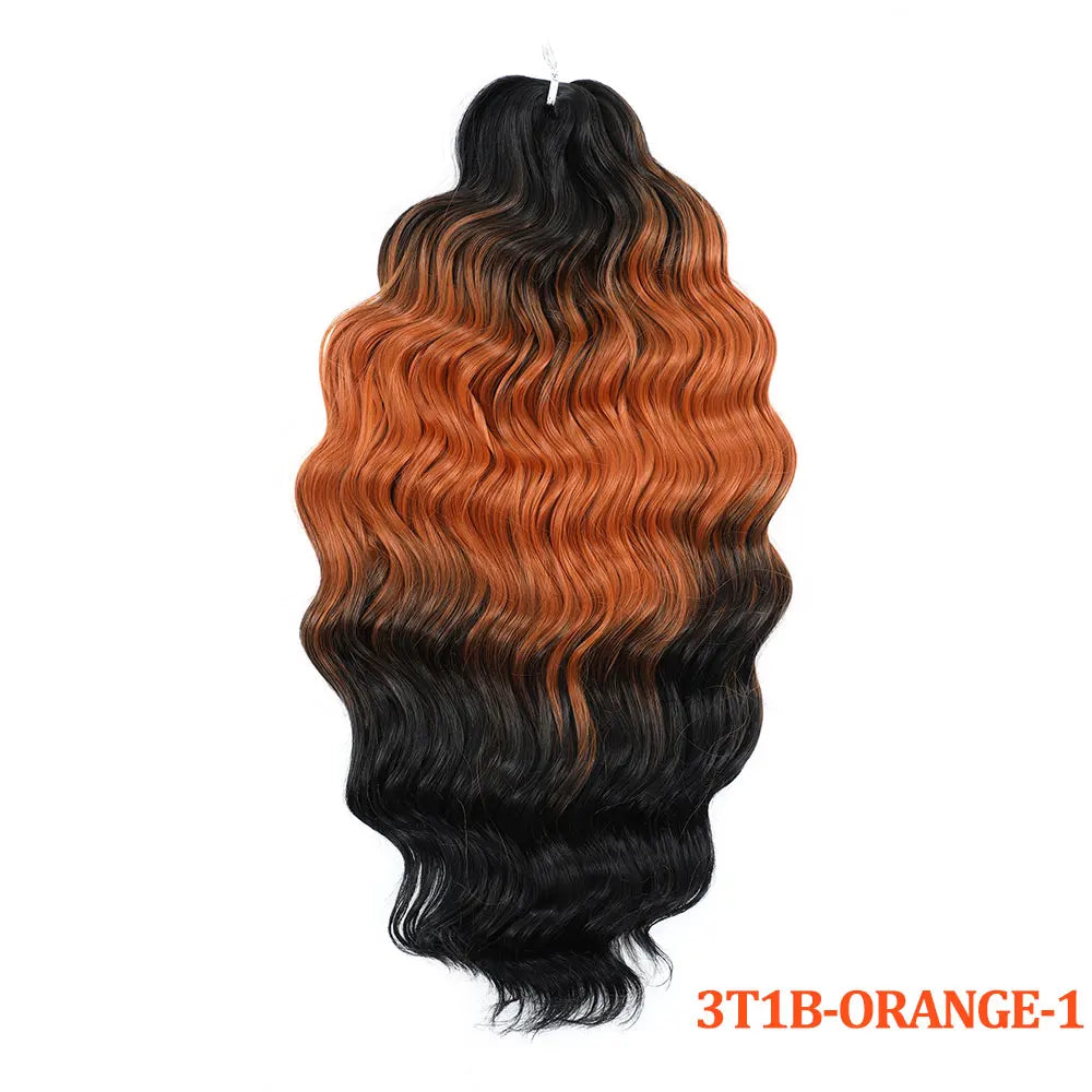 24 Inch Anna Hair Synthetic Loose Deep Wave Braiding Hair Extensions Rainbow Color Ombre Blonde Curl Twist Crochet Hair 300G