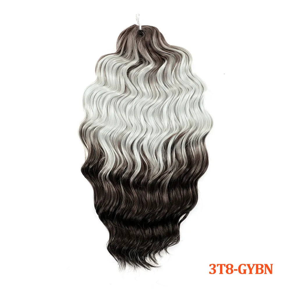 24 Inch Anna Hair Synthetic Loose Deep Wave Braiding Hair Extensions Rainbow Color Ombre Blonde Curl Twist Crochet Hair 300G