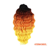 24 Inch Anna Hair Synthetic Loose Deep Wave Braiding Hair Extensions Rainbow Color Ombre Blonde Curl Twist Crochet Hair 300G
