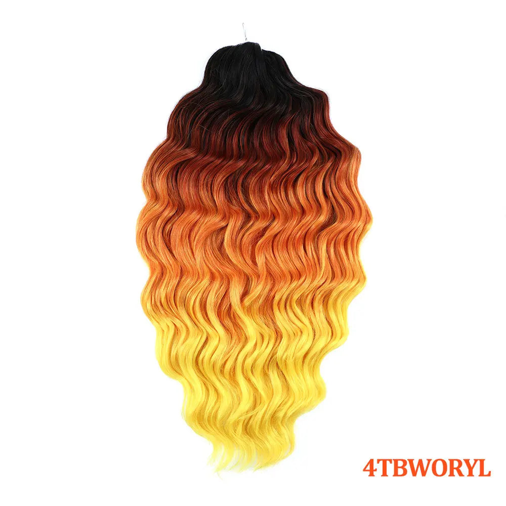 24 Inch Anna Hair Synthetic Loose Deep Wave Braiding Hair Extensions Rainbow Color Ombre Blonde Curl Twist Crochet Hair 300G